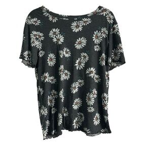 LuLaRoe Grey Floral Short Sleeve Tee